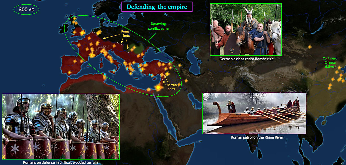 Roman wars, 300 AD map